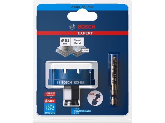 Žaga za izrezovanje lukenj Bosch EXPERT Sheet Metal, Dimenzije: 51x5mm, 2608900500